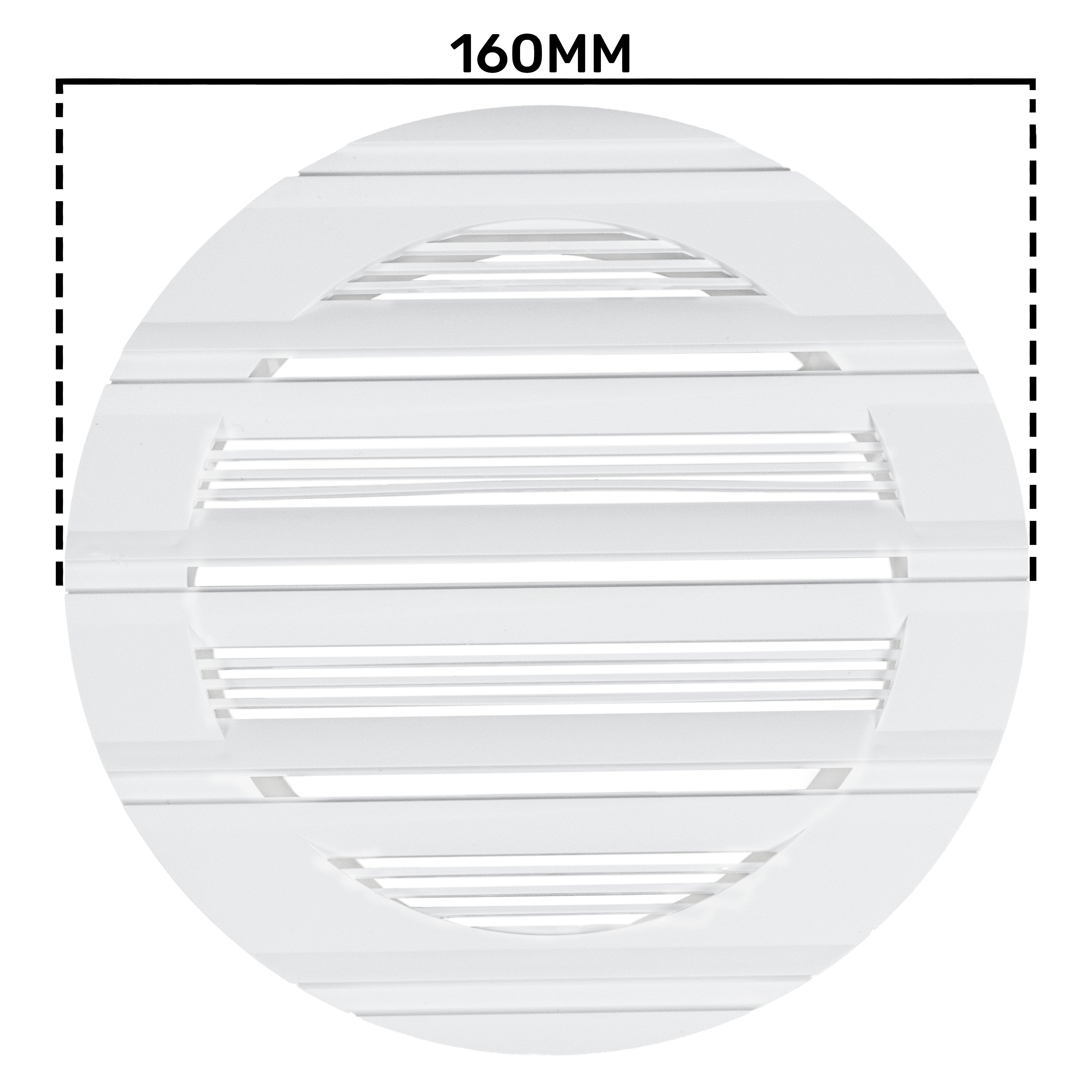 Louvre Vent Round Bella 125mm White