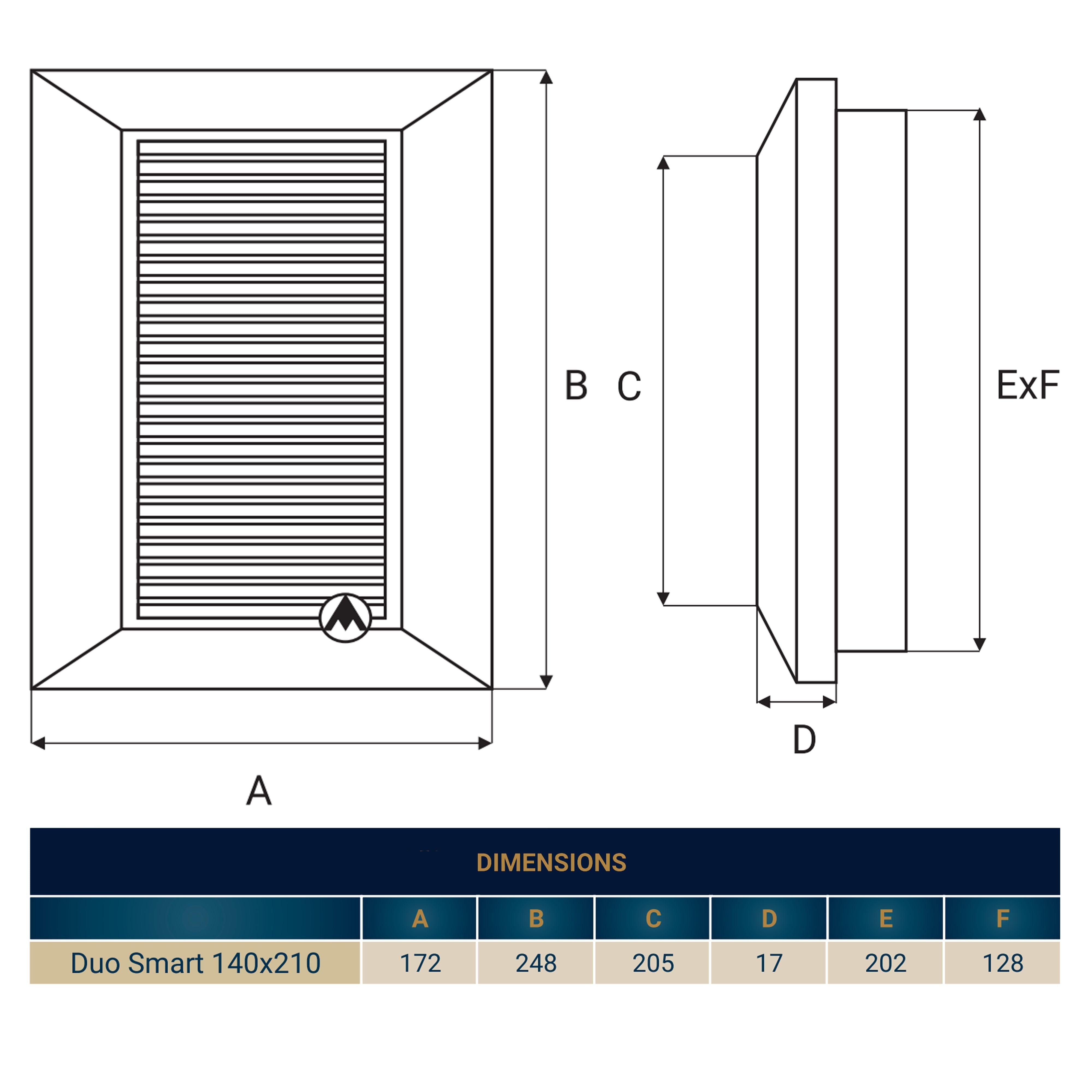 Louvre Vent Duo Smart 140/210 140mm X 210mm With Fly Mesh