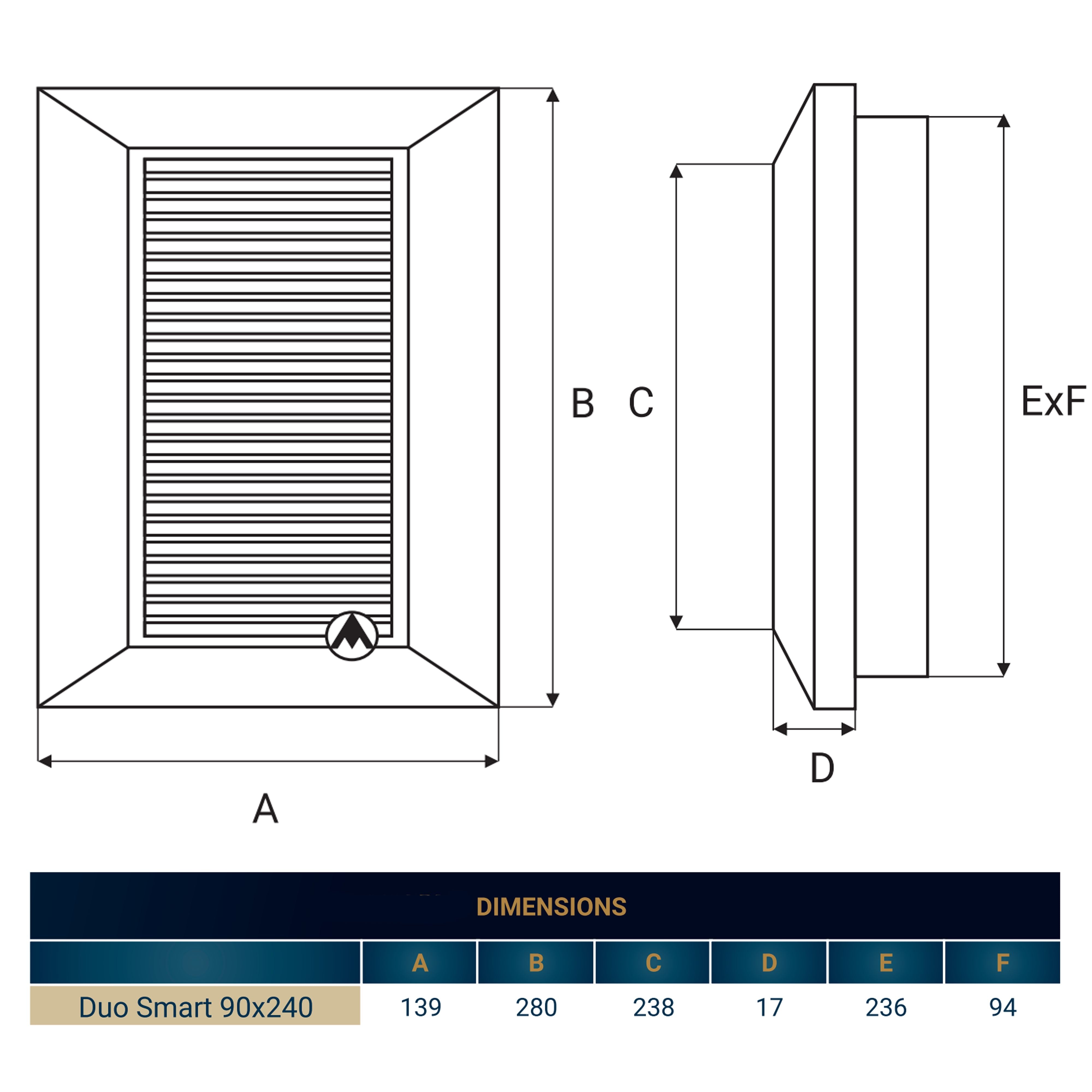 Louvre Vent Duo Smart 90/240 Brown 90mm x 240mm With Fly Mesh