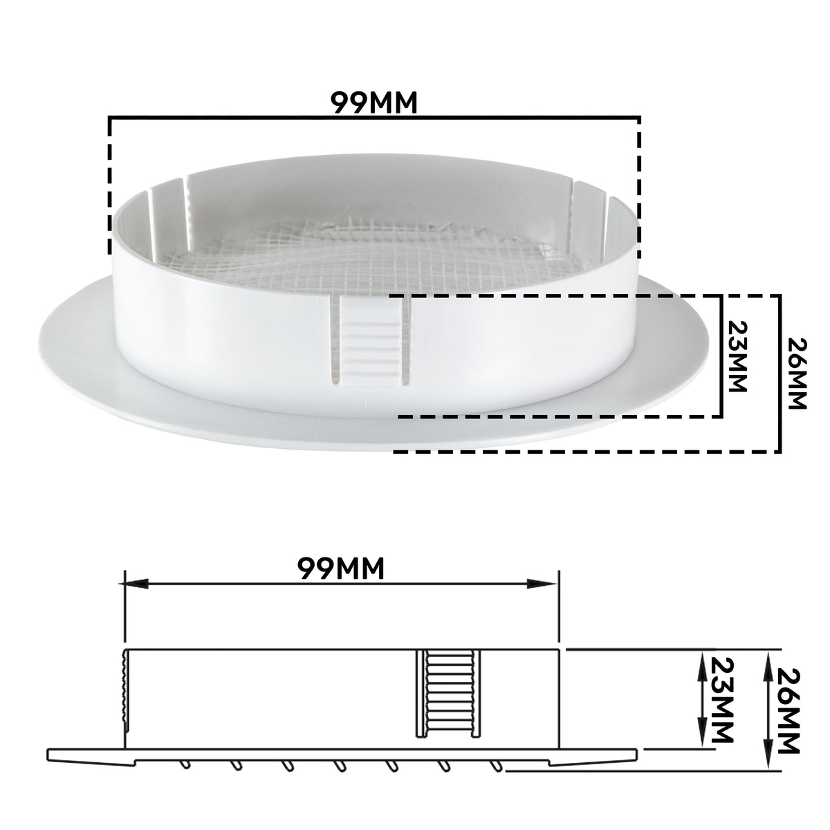 Louvre Vent KRO 100 With Fly Mesh