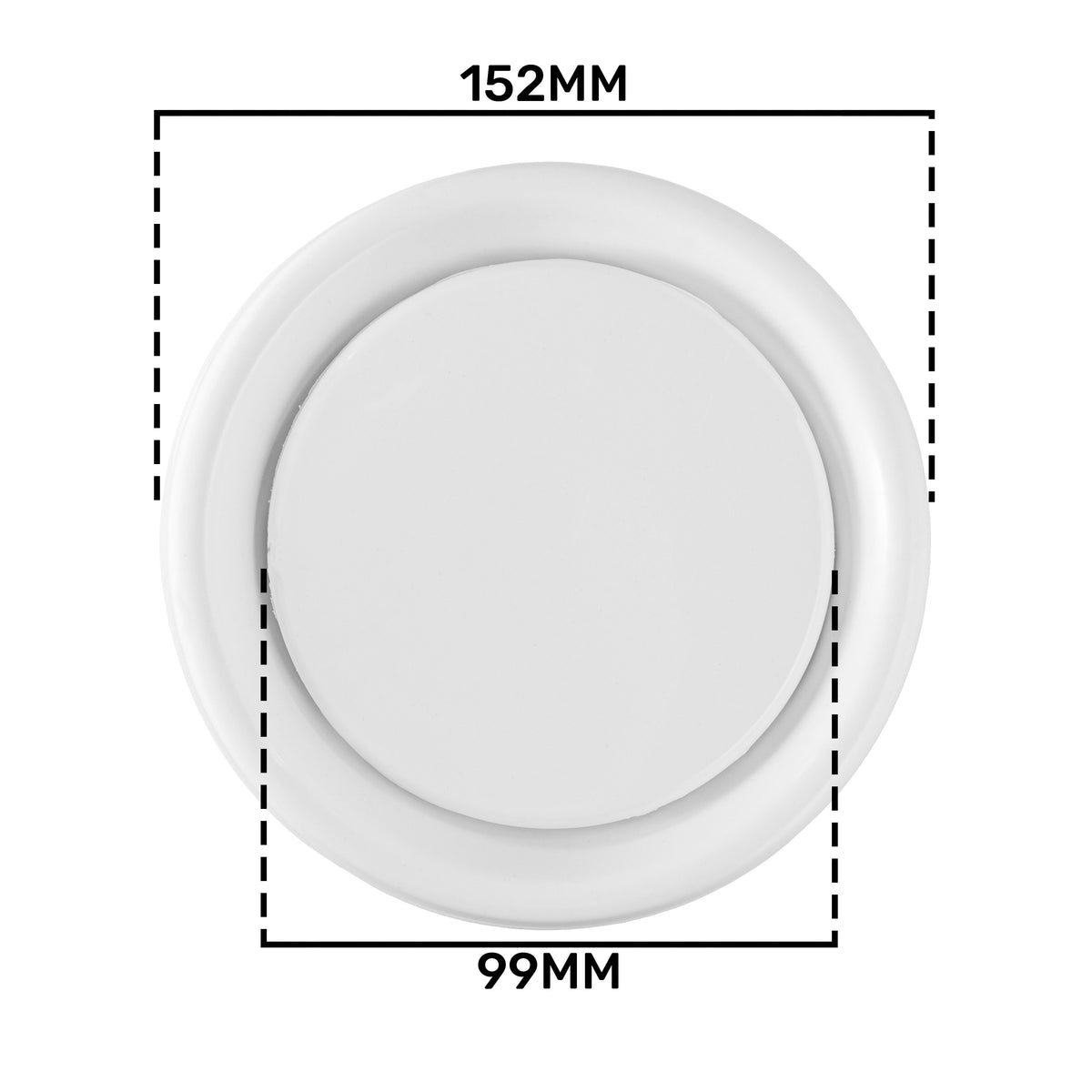 White ABS Extract Ceiling Valve 100mm