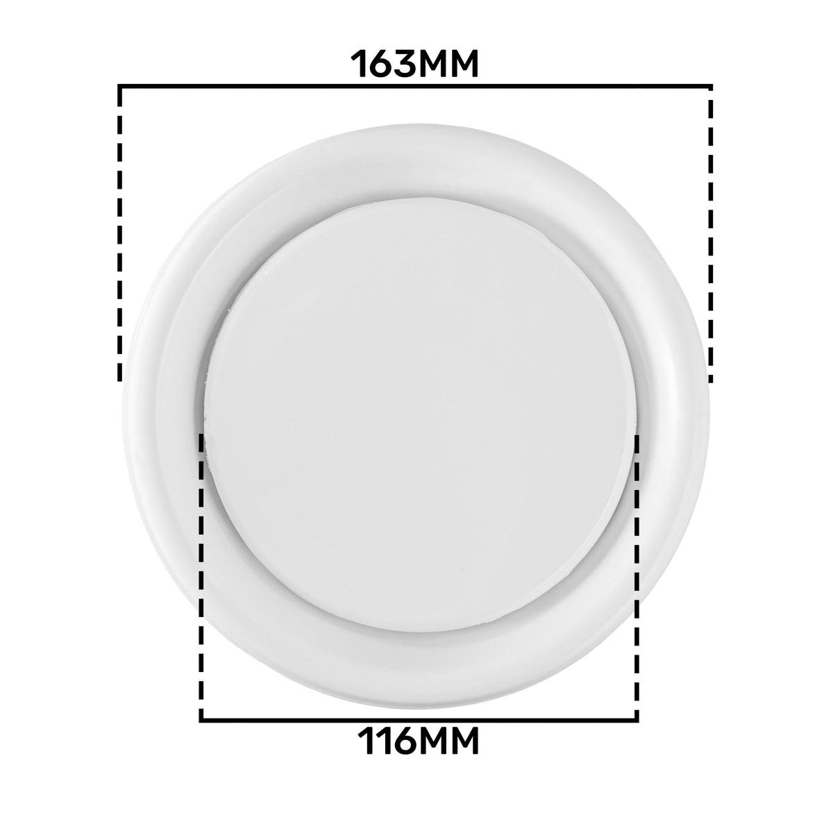 White ABS Extract Ceiling Valve 125mm