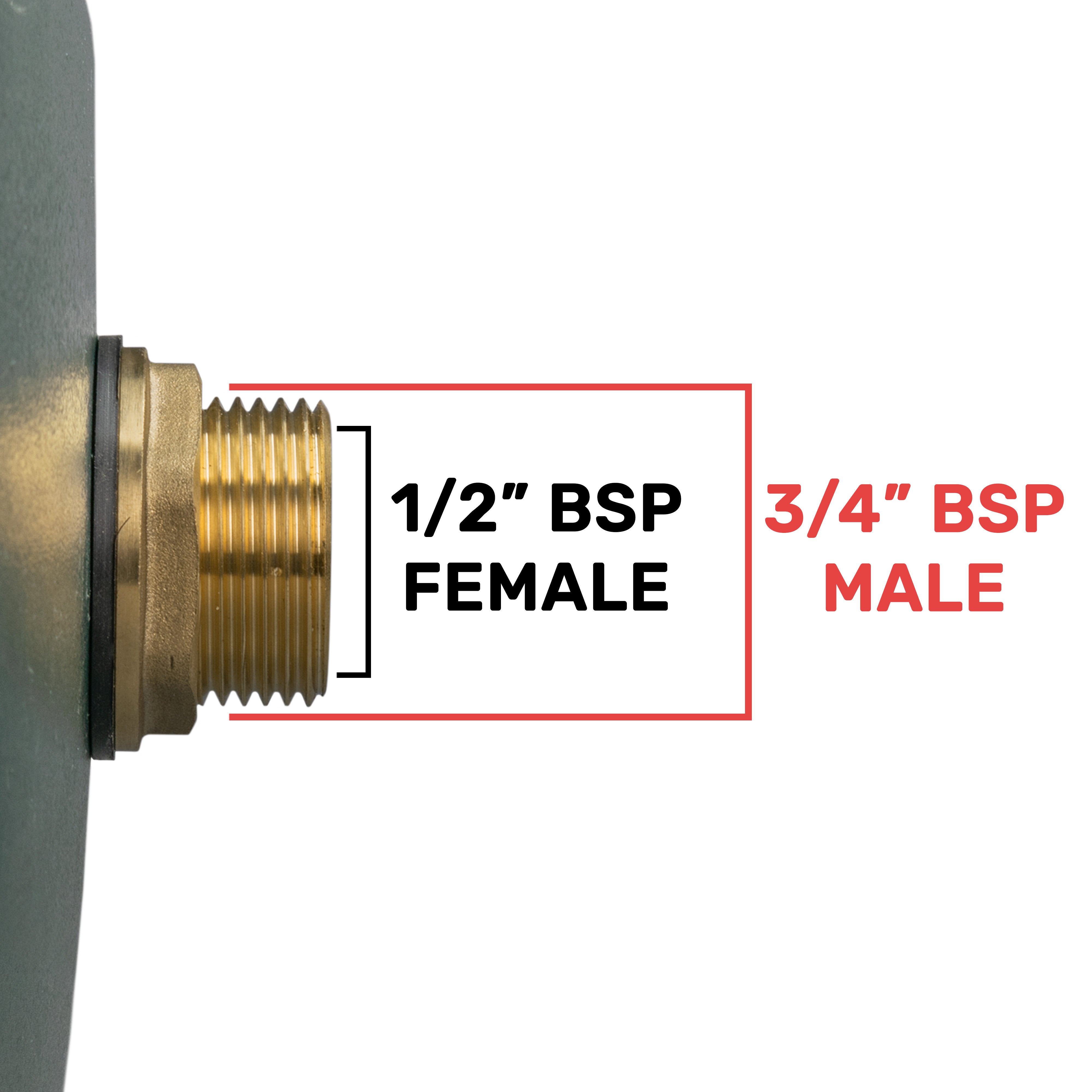 Water Butt Brass Kit 3/4" with Lever Tap Hose Barb and Side Lock and Drill Bit