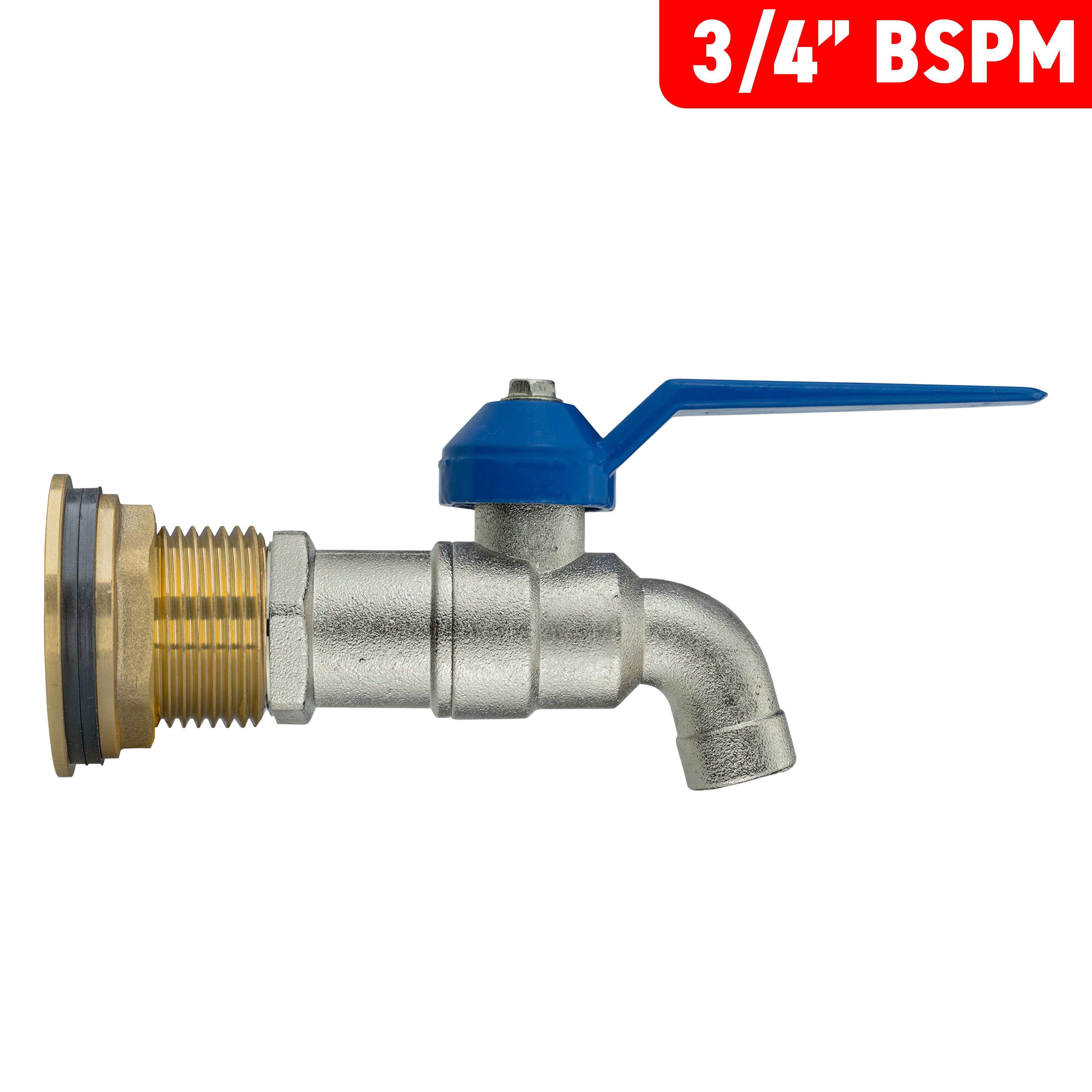 Water Butt Brass Kit 3/4" with Simple Lever Tap and Drill Bit