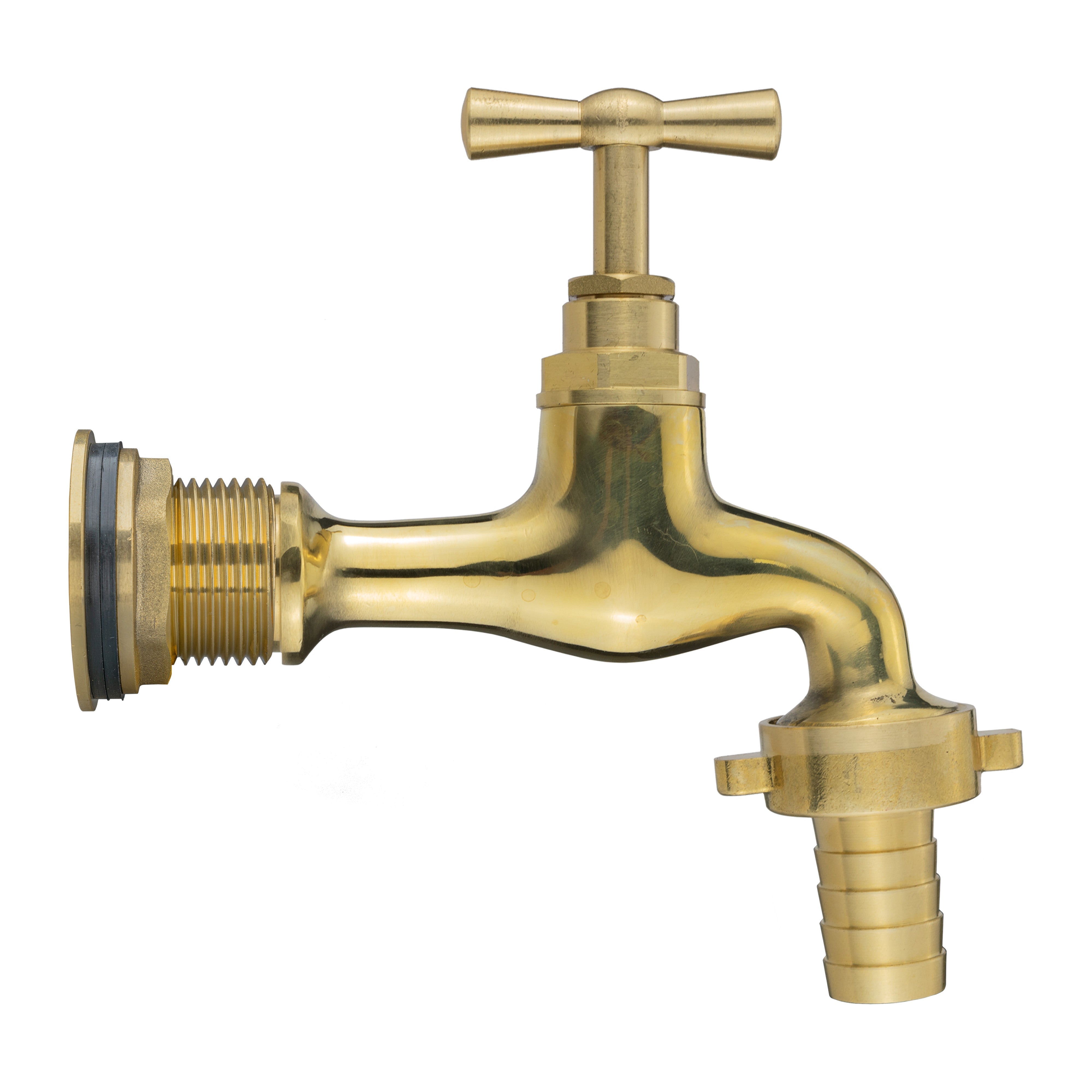 Water Butt Brass Kit 3/4" with 13mm Barbed Polished Brass Tap and Drill Bit