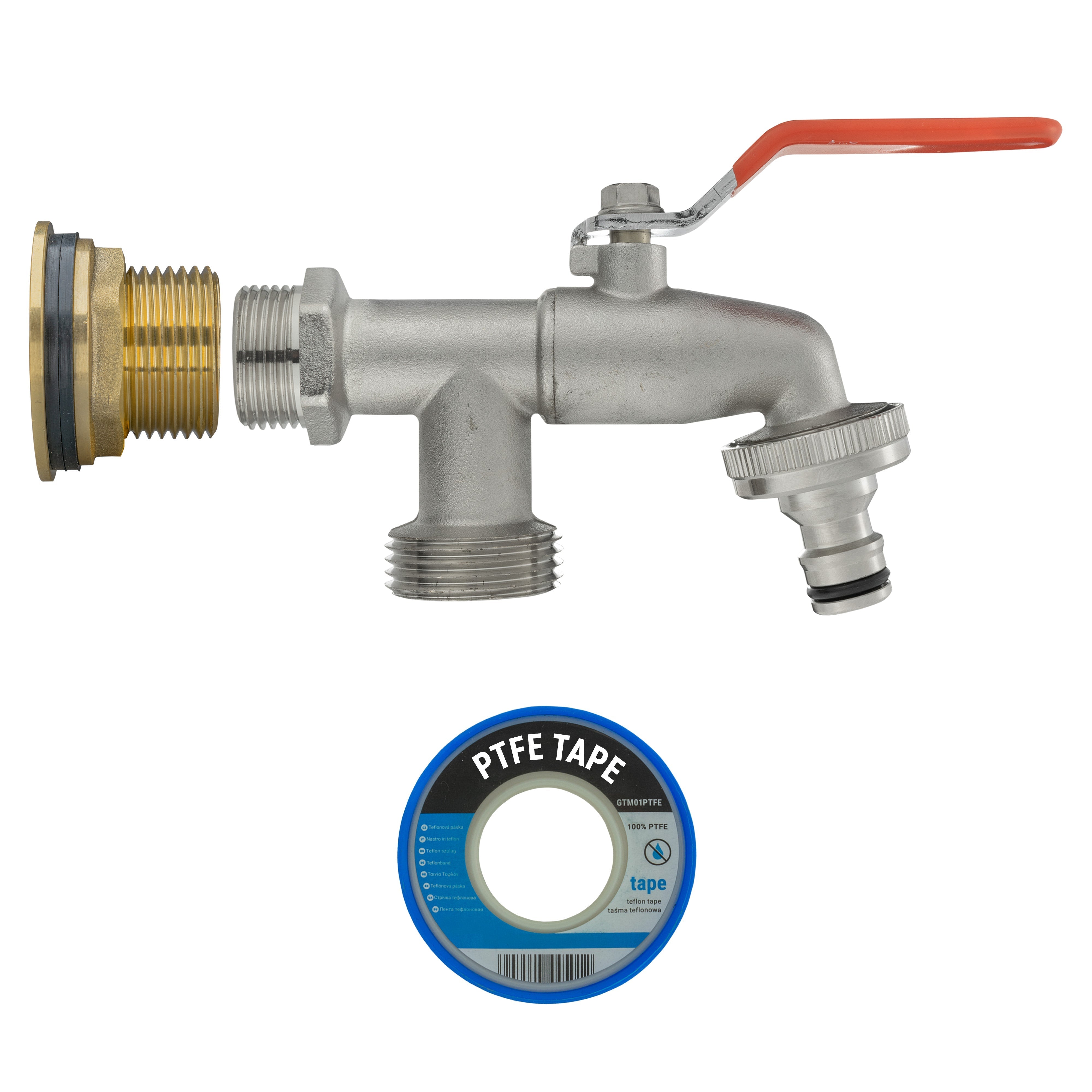 Water Butt Brass Kit 1" with Double Tap