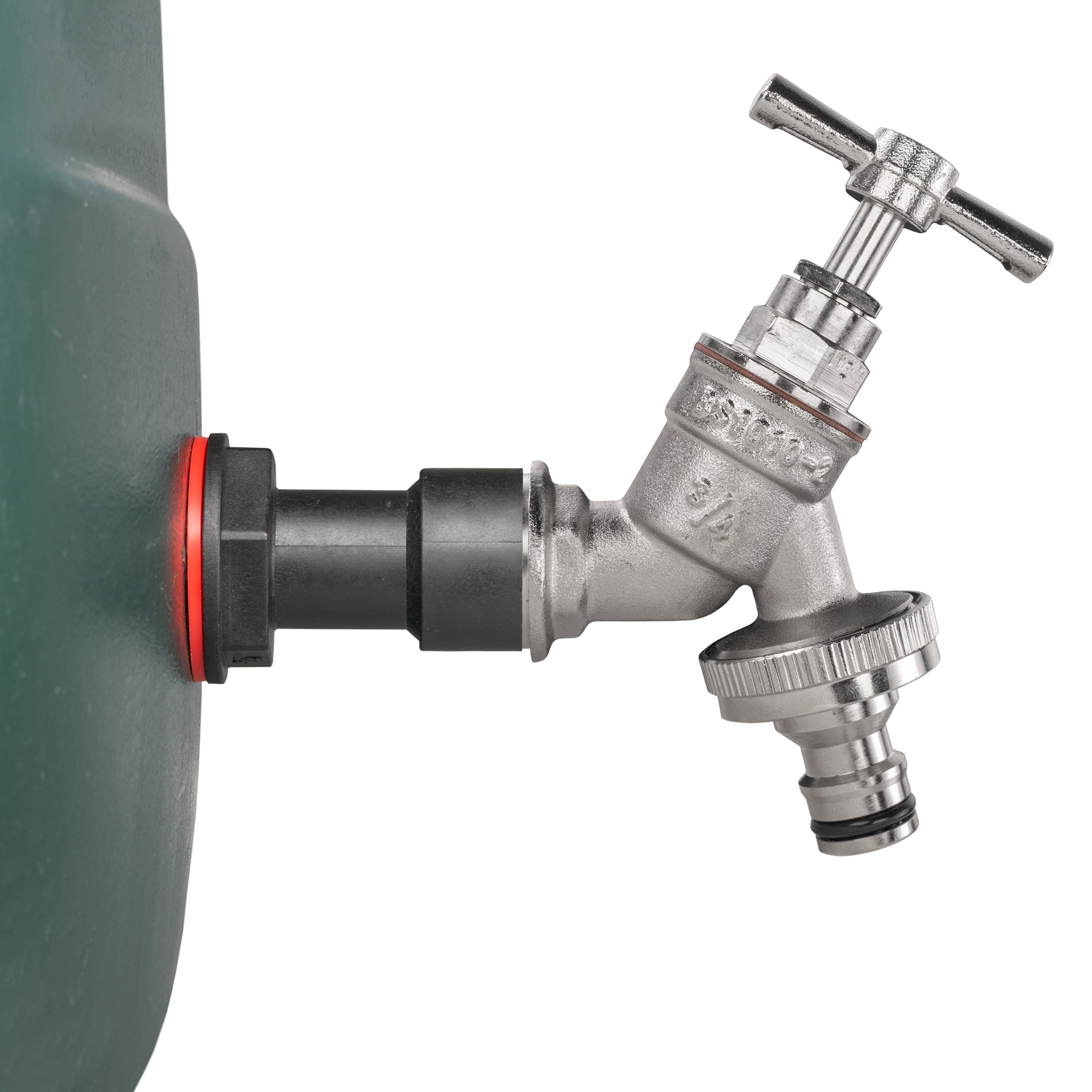 Water Butt Extension Kit 3/4" with Nickel Plated Quick Connect Tap and Drill Bit
