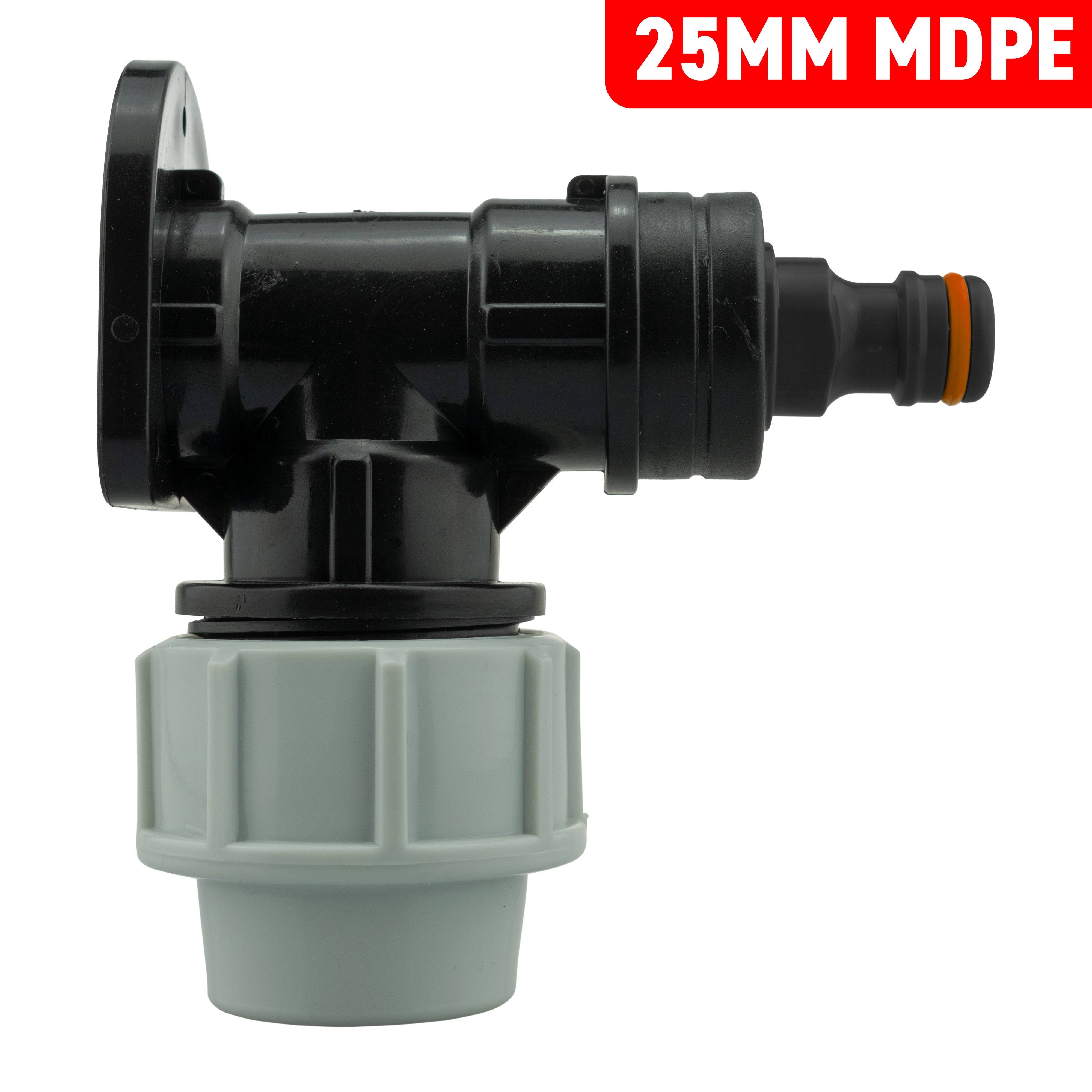 Wall Flange Kit 25mm MDPE + Quick Connector Male