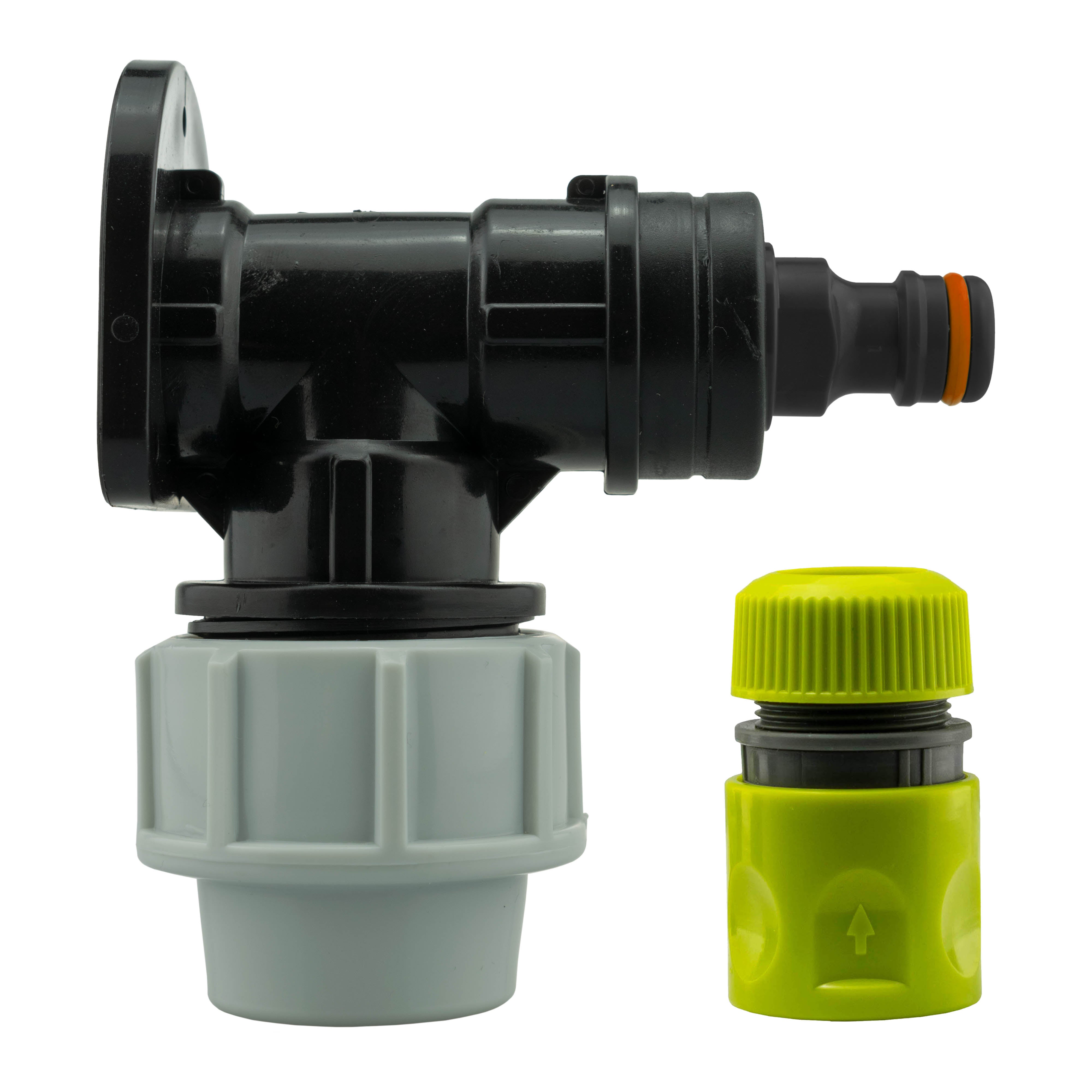 Wall Flange Kit 32mm MDPE + Male Click Lock + Hose Connector