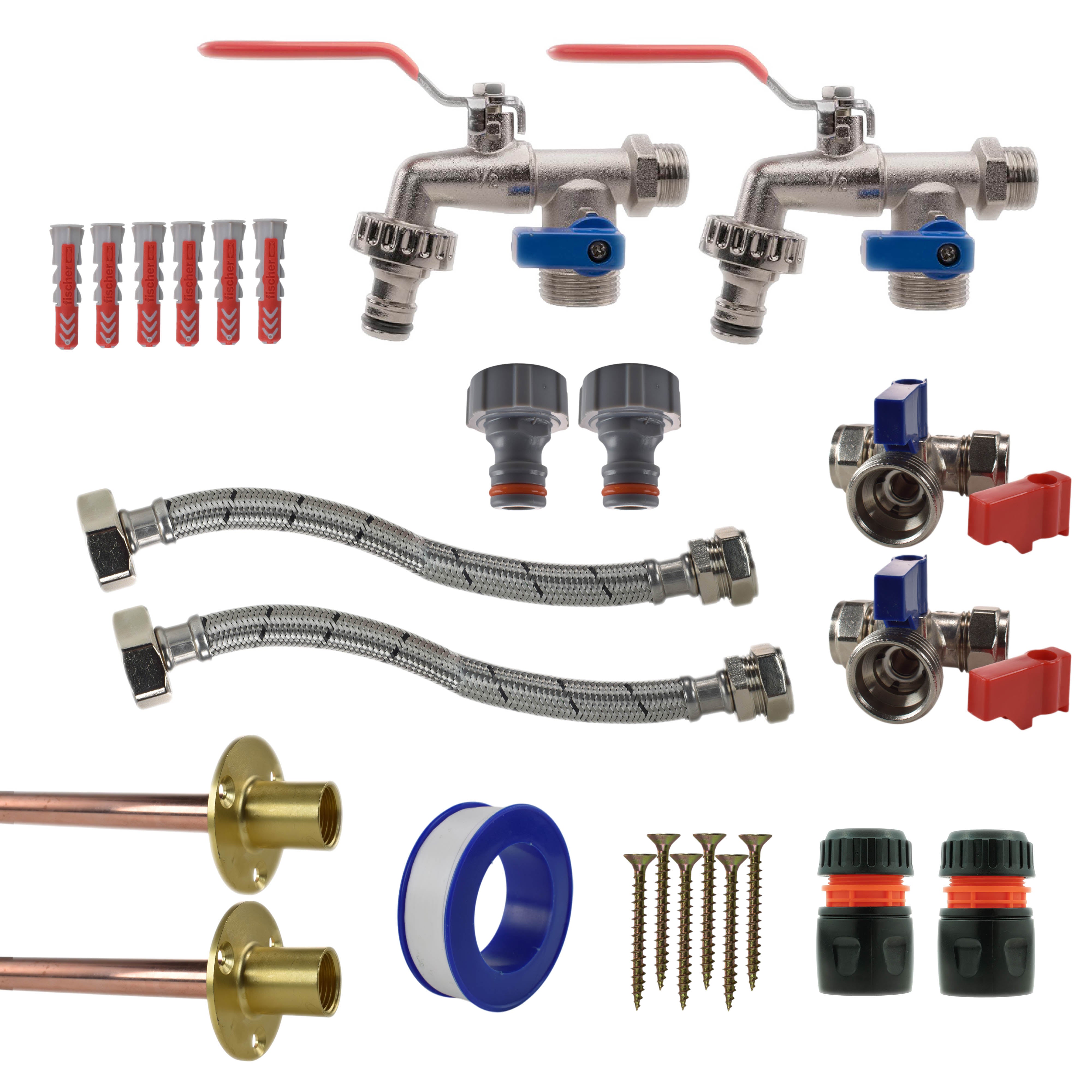 Double Lever Tap STANDARD Connection Kit x2