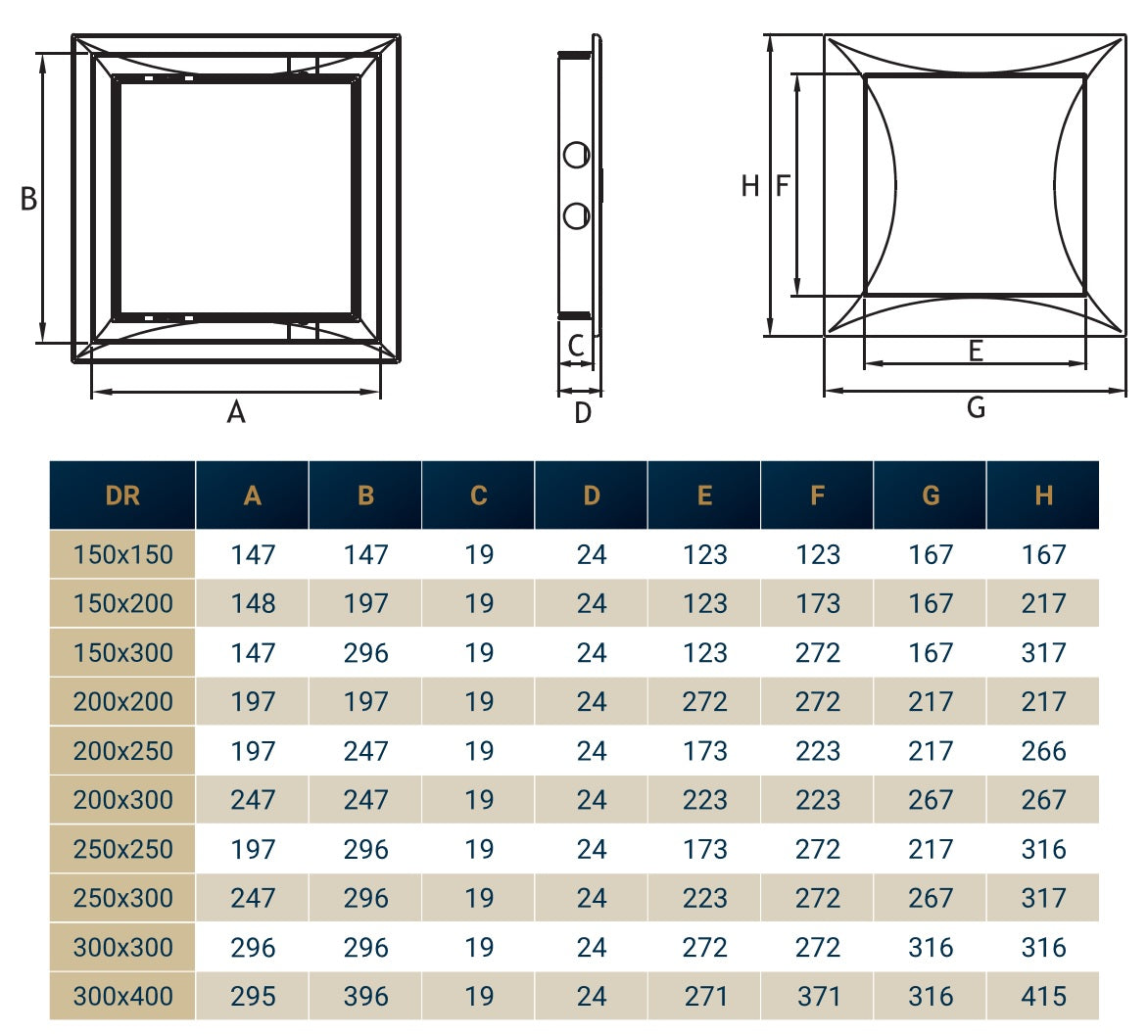 Access Panel Door PP, White 300mm x 300mm