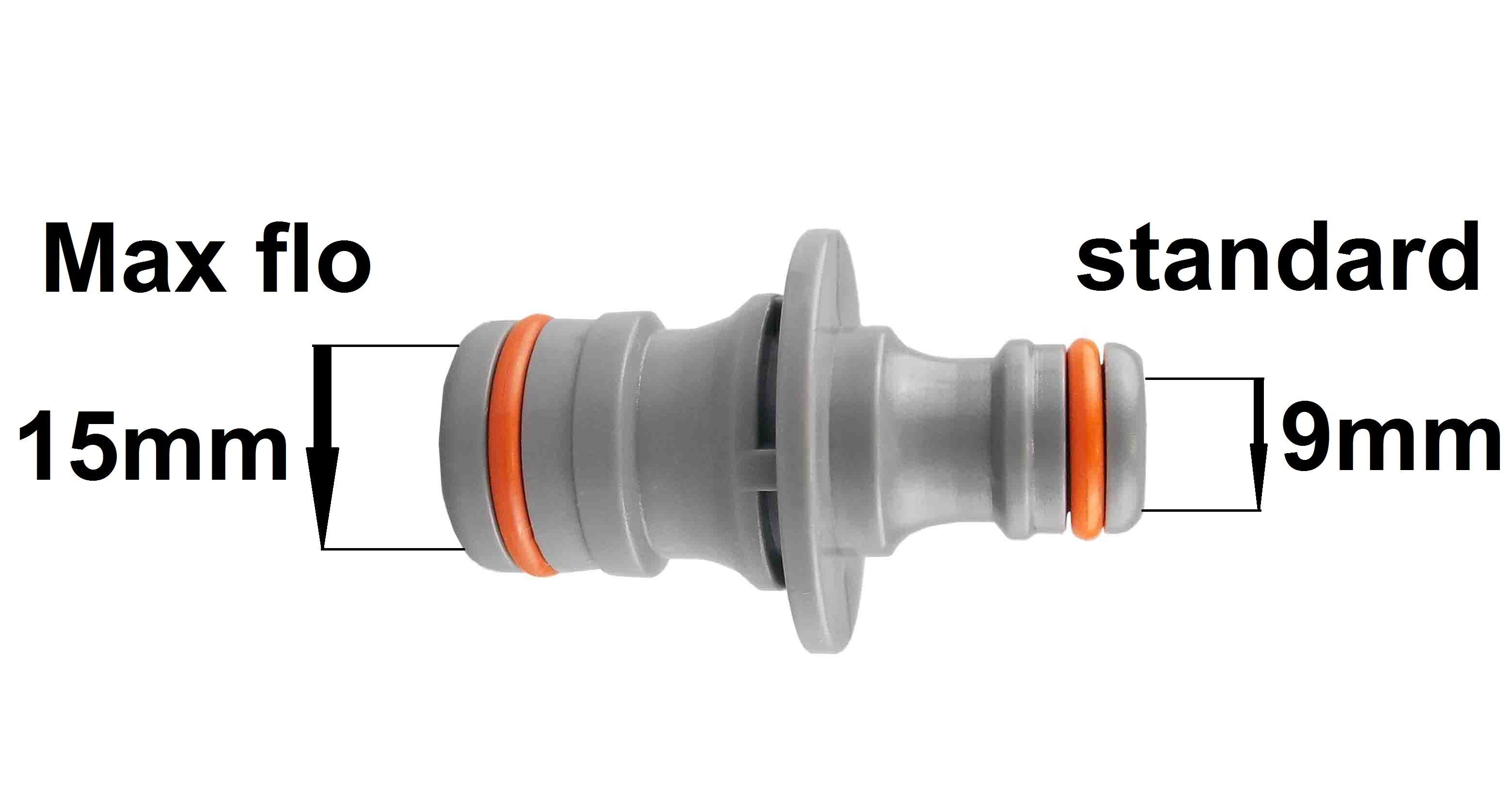 Female Hose Connector Max Flo 1" Hose Black/Orange