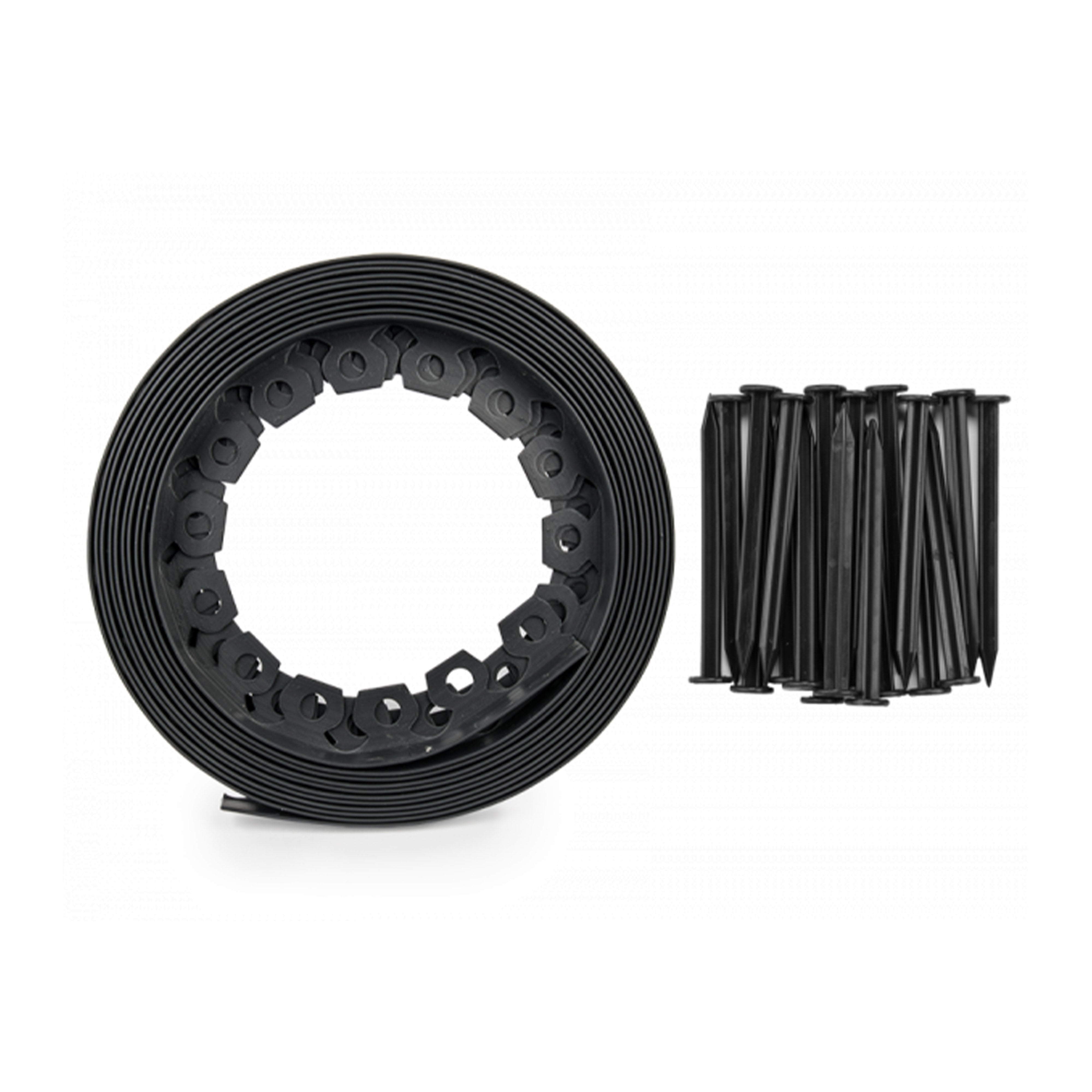 Lawn Border Set, Easy Border 60mm Black 10m With Pegs