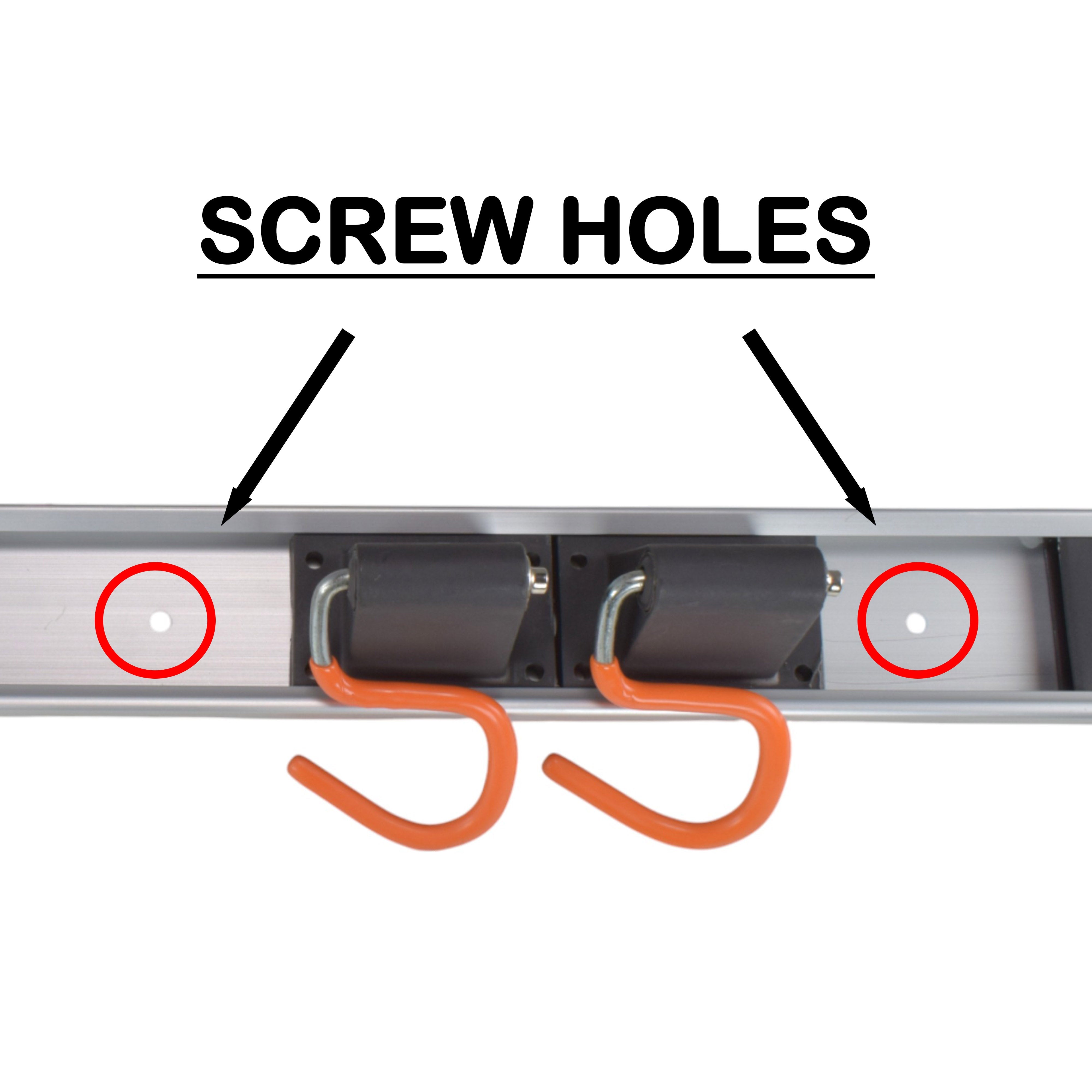Wall Mount Tool Rack Rail with 3 x S Hanging Hooks