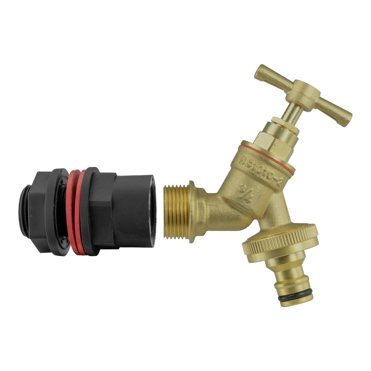 Water Butts Kit 3/4" with Brass Bib Tap & Snap On