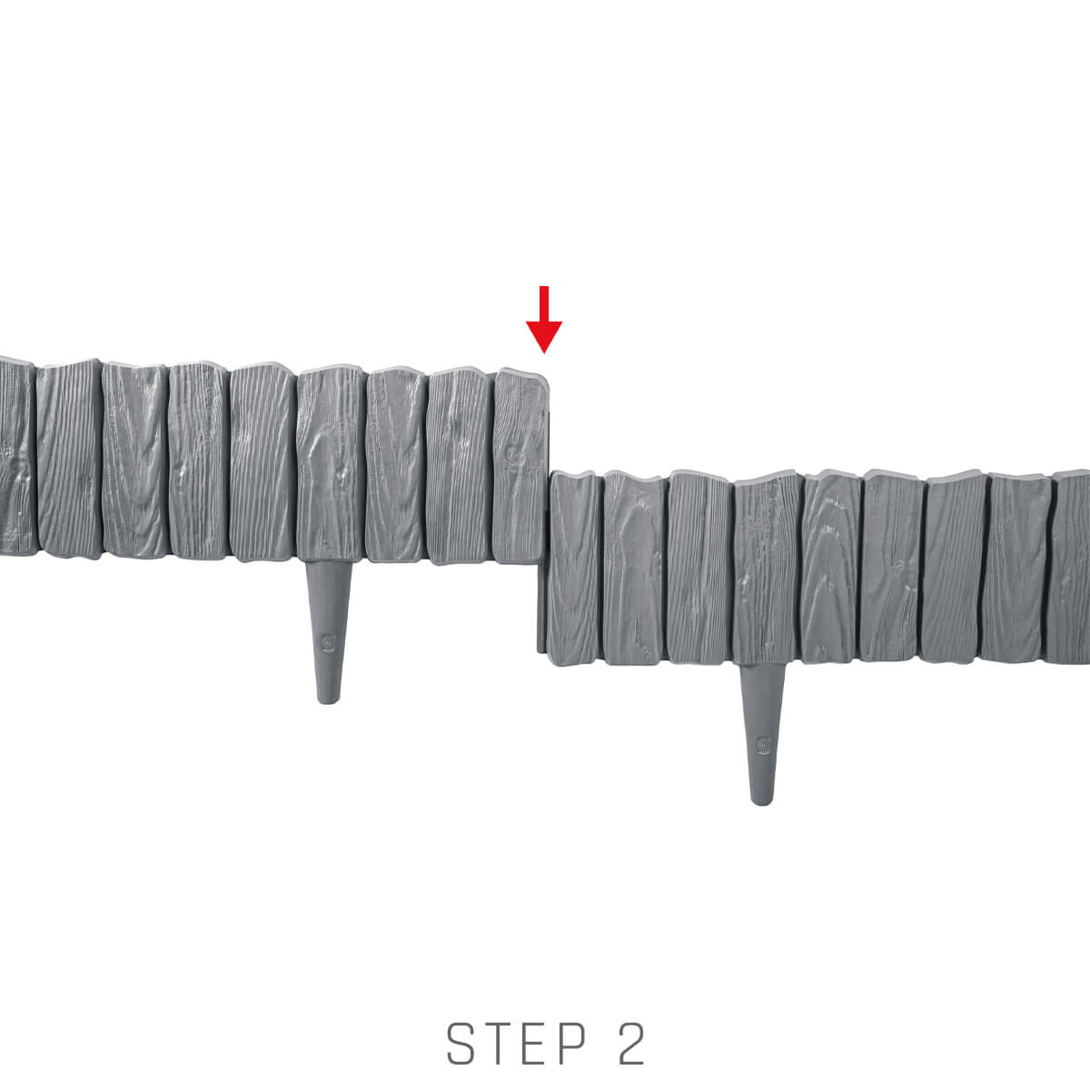 Lawn Edging, Plastic Palisade Wood Effect, 2.32m, Black