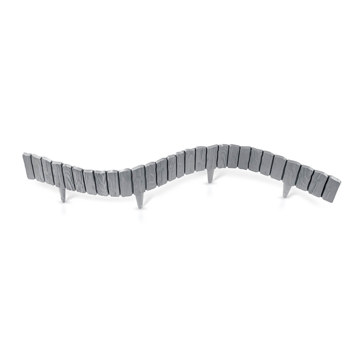 Lawn Edging, Plastic Palisade Wood Effect, 2.32m, Black